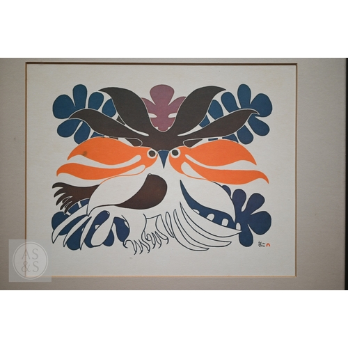 551 - Kenojuak Ashevak (1927-2013) - 'Tundra Hawk', 1971, stonecut print in colours, signed, 25.5 x 32 cm&... 
