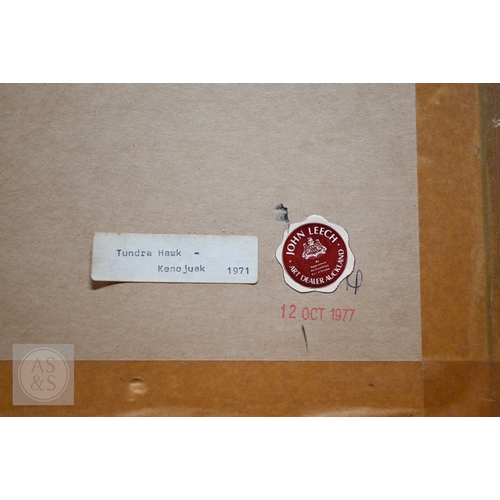 551 - Kenojuak Ashevak (1927-2013) - 'Tundra Hawk', 1971, stonecut print in colours, signed, 25.5 x 32 cm&... 