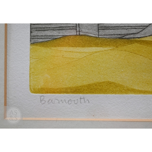 553 - John Brunsdon (1933-2014) - 'Barmouth', ltd ed  aquatint numbered 41/150, pencil signed, 29 x 31 cm ... 