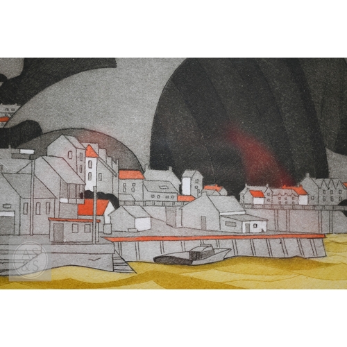 553 - John Brunsdon (1933-2014) - 'Barmouth', ltd ed  aquatint numbered 41/150, pencil signed, 29 x 31 cm ... 