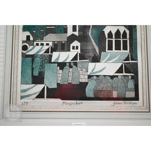 554 - Julian Trevelyan (1910-88) - 'Macclesfield', etching in colours, ltd ed 6/75, pencil signed to margi... 