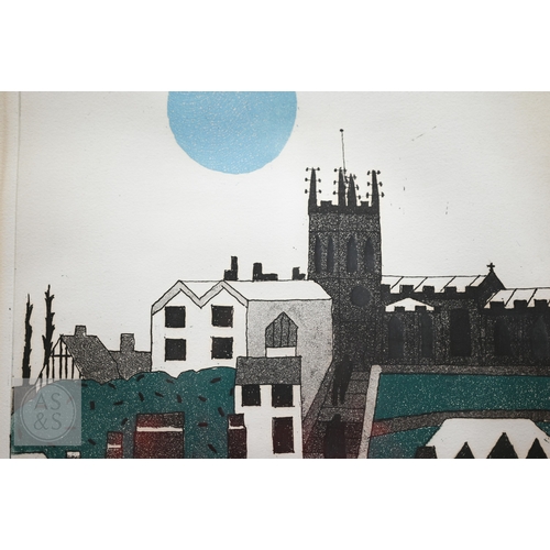 554 - Julian Trevelyan (1910-88) - 'Macclesfield', etching in colours, ltd ed 6/75, pencil signed to margi... 