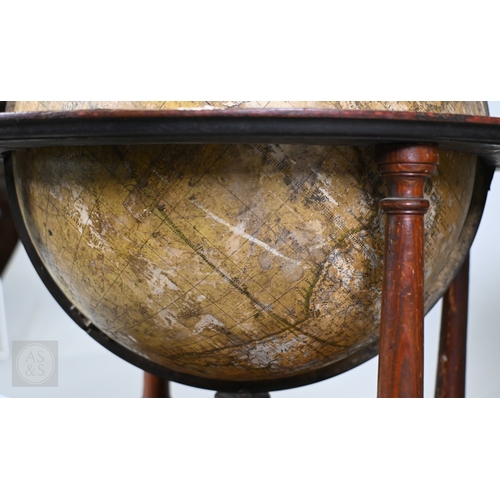 698 - A scarce pair of large George III terrestrial and celestial table top library globes by John Newton,... 
