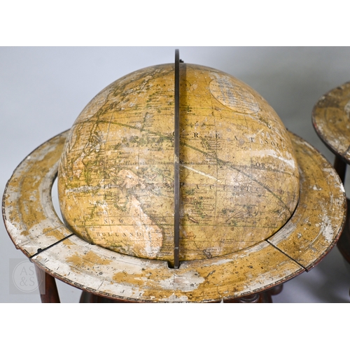 698 - A scarce pair of large George III terrestrial and celestial table top library globes by John Newton,... 