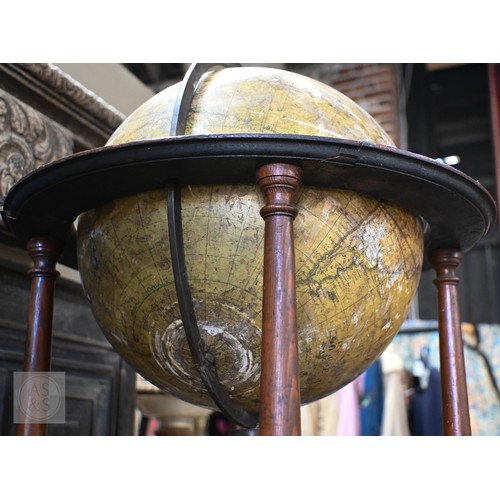 698 - A scarce pair of large George III terrestrial and celestial table top library globes by John Newton,... 