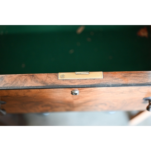 170 - A matched pair of 20th century bespoke burr walnut veneered bedside chests with brass side handles a... 