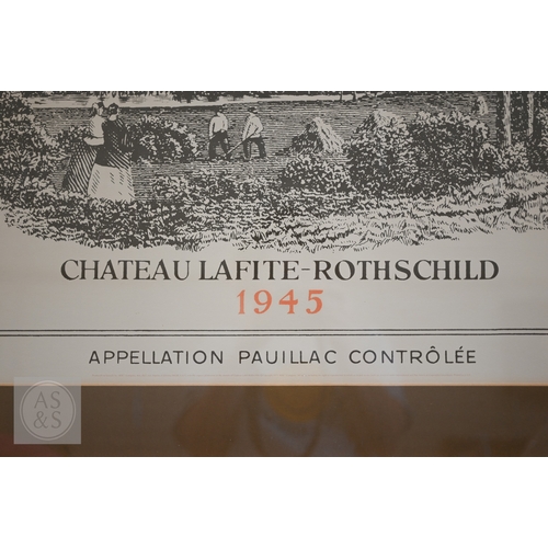 324 - Two posters of wine lables - Chateau Longueville 1962 and Chateau Lafite-Rothschild, 1945, 58 x 77 c... 