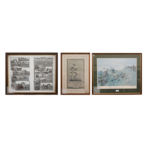 326 - Mixed pictures - Cuneo print 'Tebourba Gap Tunisia', pencil signed, 40 x 51 cm; War Savings Campaign... 