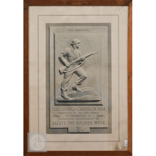 326 - Mixed pictures - Cuneo print 'Tebourba Gap Tunisia', pencil signed, 40 x 51 cm; War Savings Campaign... 