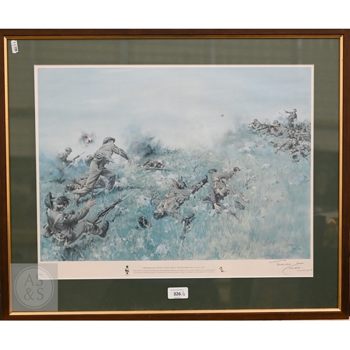 326 - Mixed pictures - Cuneo print 'Tebourba Gap Tunisia', pencil signed, 40 x 51 cm; War Savings Campaign... 