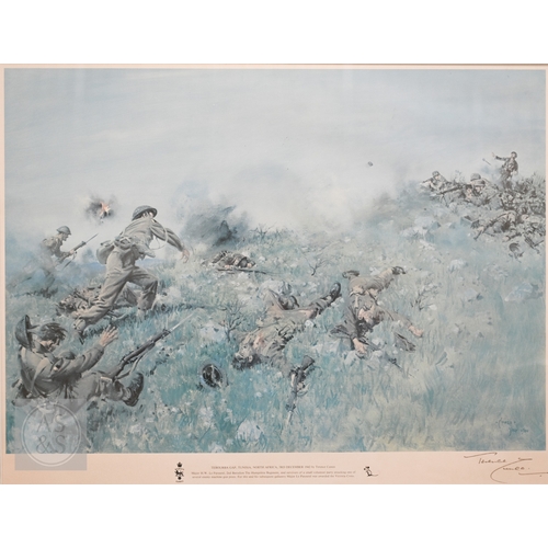 326 - Mixed pictures - Cuneo print 'Tebourba Gap Tunisia', pencil signed, 40 x 51 cm; War Savings Campaign... 