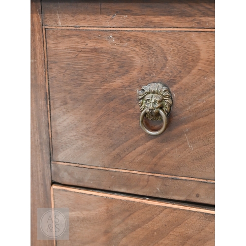 377 - A 19th century mahogany dressing table with hinged top enclosing velvet lined interior over six smal... 
