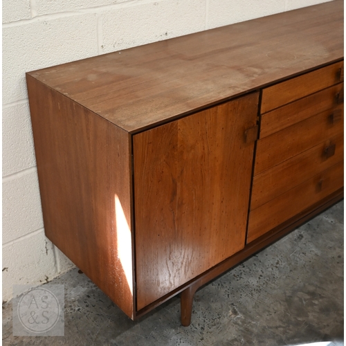 378 - A mid-century G-Plan 'Danish Range' teak sideboard (16 Kofod Larsen), five central drawers flanked b... 