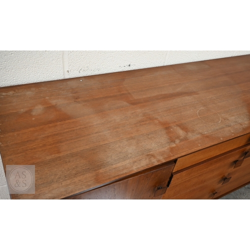 378 - A mid-century G-Plan 'Danish Range' teak sideboard (16 Kofod Larsen), five central drawers flanked b... 
