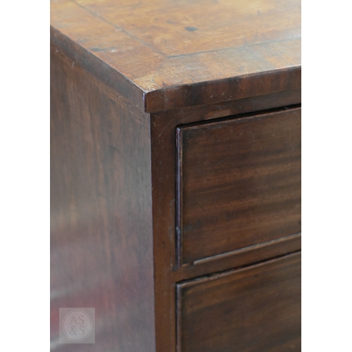 112 - A 19th century mahogany bowfront chest of two short over two long drawers with embossed brass 'horse... 