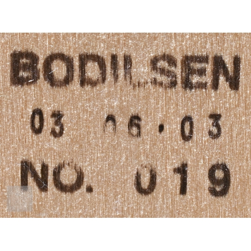 128 - Budilsen Furniture, a pair of three drawer bedside chests, 47 cm x 41.5 cm x 71 cm h to/with a match... 