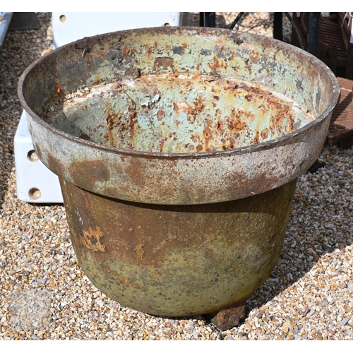 26 - A large antique cast iron laundry copper, 74 cm dia. x 61 cm h