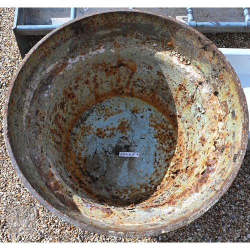 26 - A large antique cast iron laundry copper, 74 cm dia. x 61 cm h
