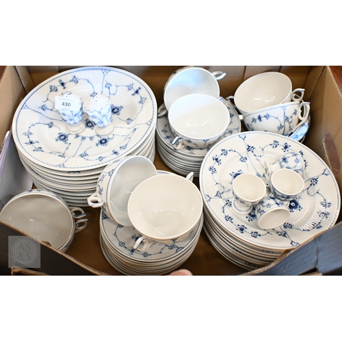 430 - An extensive Royal Copenhagen 'Blue Lace' dinner service to ten places, 56 pieces