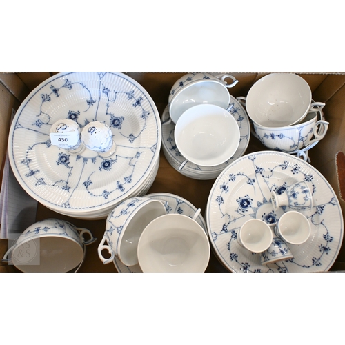 430 - An extensive Royal Copenhagen 'Blue Lace' dinner service to ten places, 56 pieces