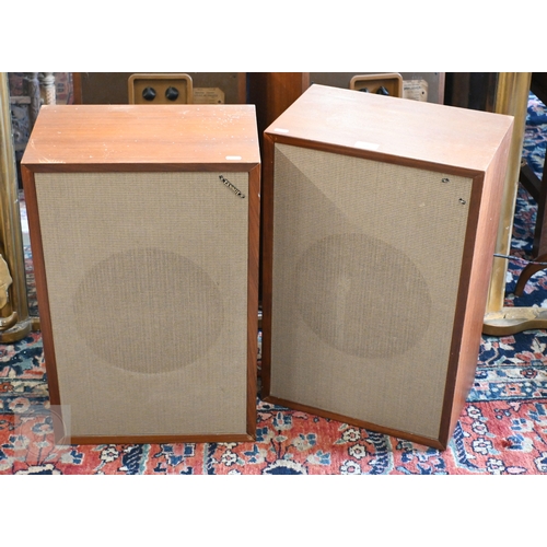 52 - A pair of vintage Tannoy teak cased LSU/HF/3LZG/8U speakers, the verso with original card labels, Se... 