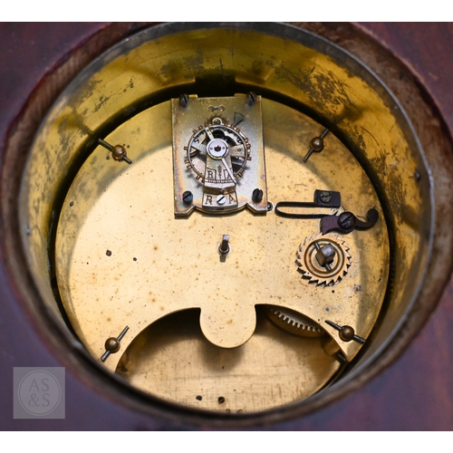 56 - A mid 19th century leaf and vine carved wall clock, incomplete and a/f, 50 cm w x 58 cm h