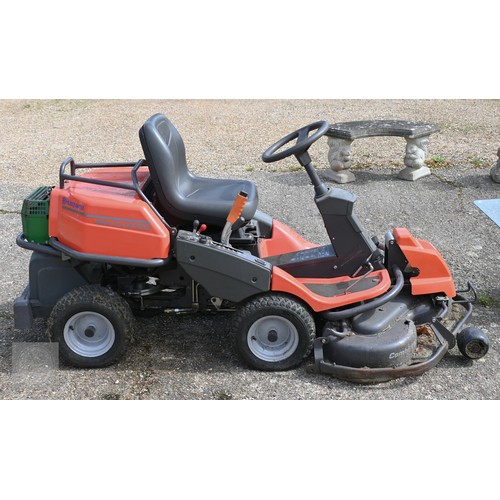 5A - A Husqvarna Pro 18 AWD Kawasaki powered 18HP petrol ride on mower, with adjustable front deck and re... 