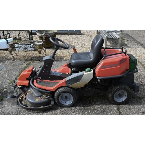 5A - A Husqvarna Pro 18 AWD Kawasaki powered 18HP petrol ride on mower, with adjustable front deck and re... 