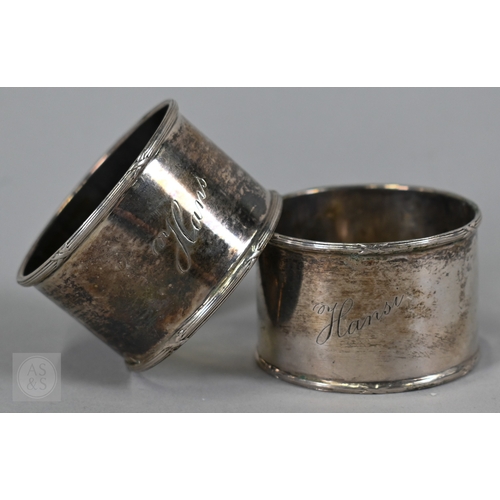 49 - A set of twelve Austro-Hungarian .800 grade coffee spoons, a pair of napkin rings and a pin dish, 10... 