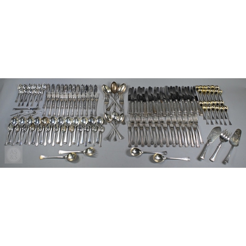50 - An extensive set of Austro-Hungarian .800 grade flatware and cutlery, comprising twelve each table f...
