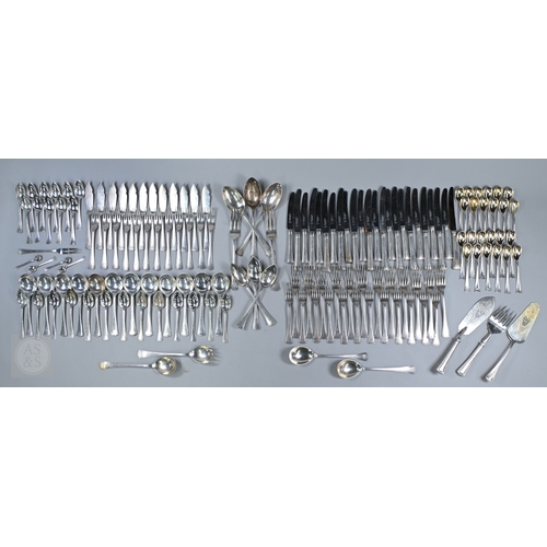 50 - An extensive set of Austro-Hungarian .800 grade flatware and cutlery, comprising twelve each table f... 