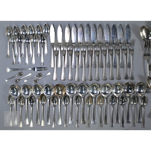 50 - An extensive set of Austro-Hungarian .800 grade flatware and cutlery, comprising twelve each table f... 
