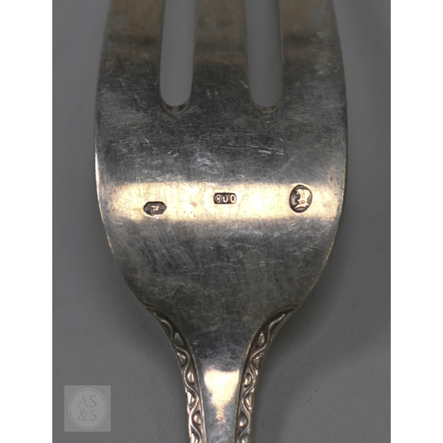 50 - An extensive set of Austro-Hungarian .800 grade flatware and cutlery, comprising twelve each table f... 