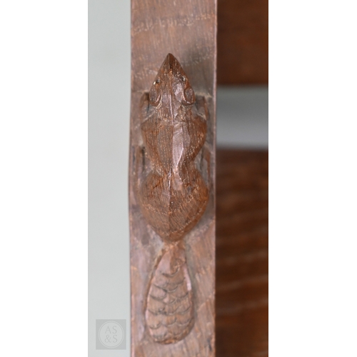 625 - 'Beaverman', Colin Almack (1930-1996) an English oak book trough, with carved beaver trademark, 52.5... 