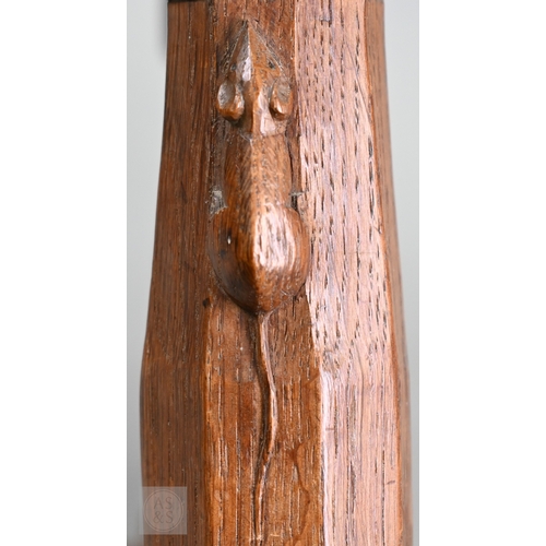 626 - Robert Thompson (1876-1955), a Mouseman of Kilburn pollard oak saddle seat stool, circa 1930s, the n... 