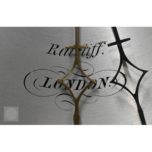 60 - J Hughes, Ratcliff, London, a Regency mother of pearl inlaid rosewood barometer, with silvered spiri... 
