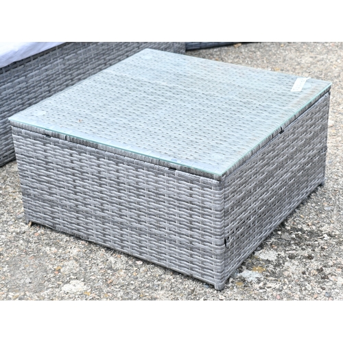 2 - Harrier Garden, an all weather garden seating set comprising a grey PE rattan three seater sofa, pai... 