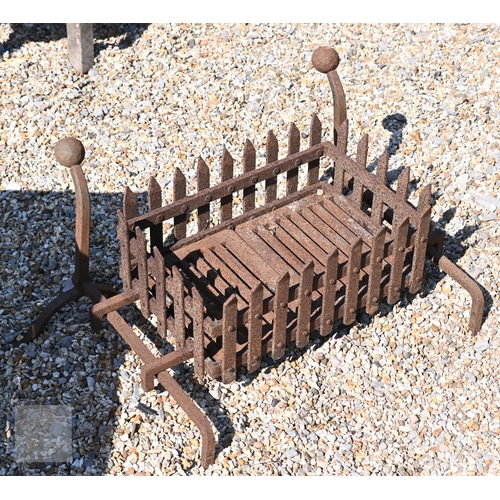 29 - A wrought iron plank top plant stand to/with two vintage butlers sinks, a pair of iron ball-head fir... 