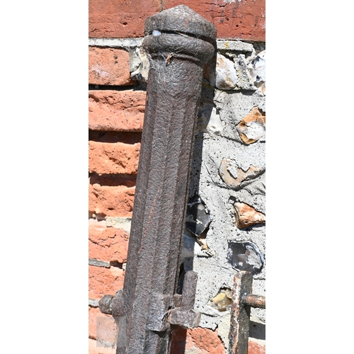 39 - Hill & Smith, Brierley Hill, a salvaged Victorian gate set comprising a pair of cast iron fluted... 