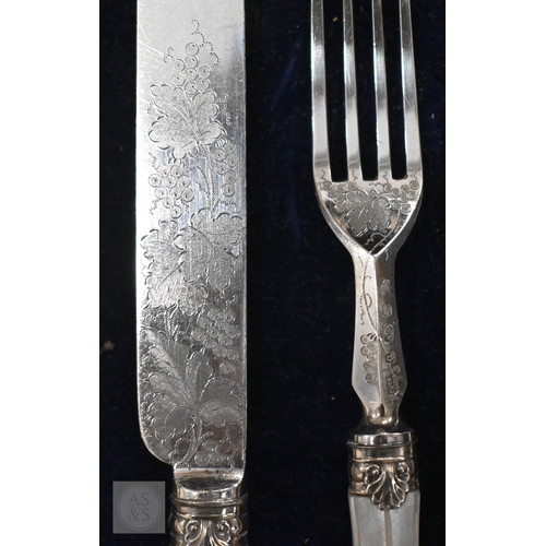 489 - A 1970s/80s canteen of Viners 'Corinth' pattern EPNS cutlery, to/w a rosewood cased set of Victorian... 