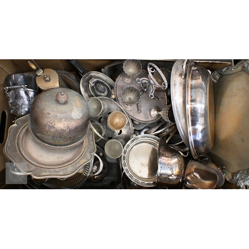 490 - A silver brush set, another silver-backed brush and cased pair of silver stands (one with glass dish... 