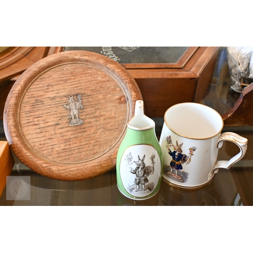 498 - Various collectables, including carved wood butter-mould with intaglio 'Agnus Dei' and urn, carved w... 
