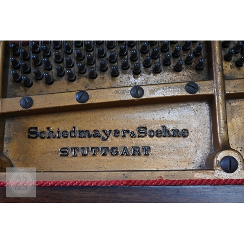 13 - A Schiedmayer & Soehne, Stuttgart, antique mahogany cased boudoir grand piano, with simulated iv... 