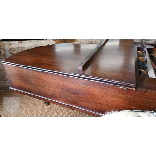 13 - A Schiedmayer & Soehne, Stuttgart, antique mahogany cased boudoir grand piano, with simulated iv... 