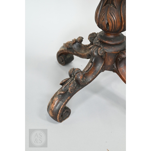 41 - An unusual antique floral marquetry inlaid satinwood and rosewood music stand, mid 19th century, wit... 