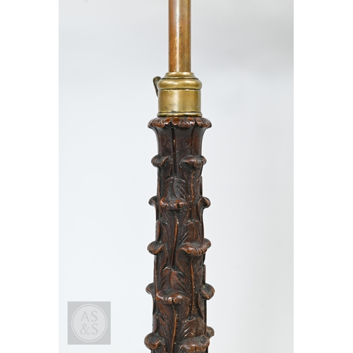 41 - An unusual antique floral marquetry inlaid satinwood and rosewood music stand, mid 19th century, wit... 