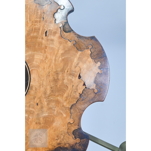 41 - An unusual antique floral marquetry inlaid satinwood and rosewood music stand, mid 19th century, wit... 