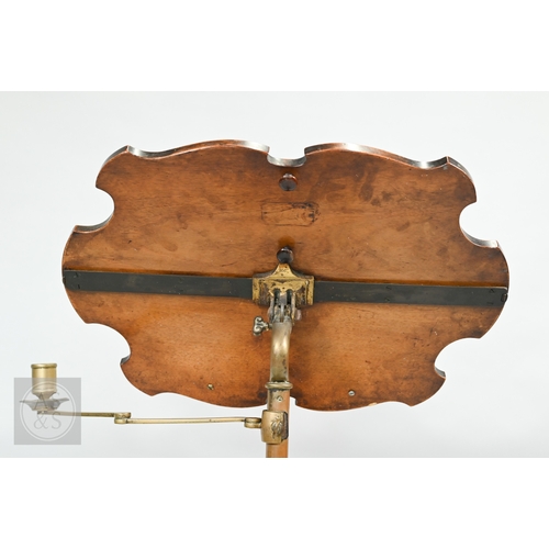 41 - An unusual antique floral marquetry inlaid satinwood and rosewood music stand, mid 19th century, wit... 