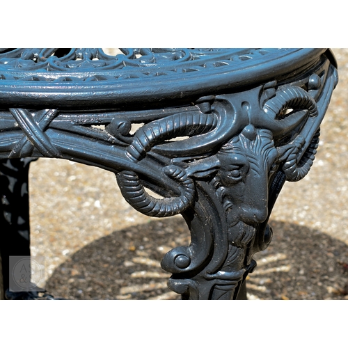 1 - A good Victorian heavy cast iron terrace set comprising a circular table and four chairs, the table ... 
