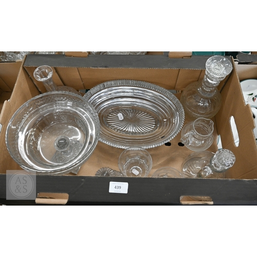 439 - A large vintage cut glass comport or 'potato stand' (possibly Irish), with detachable base, 41 cm di... 